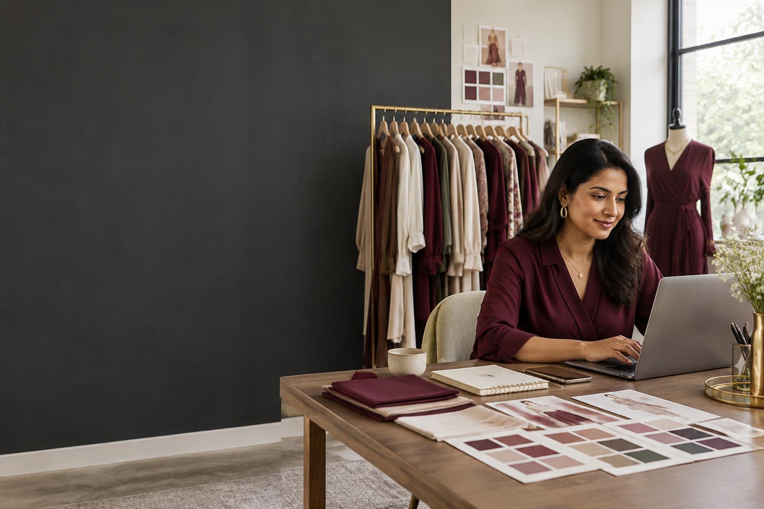 An Indian stylist building her business in a home fashion studio