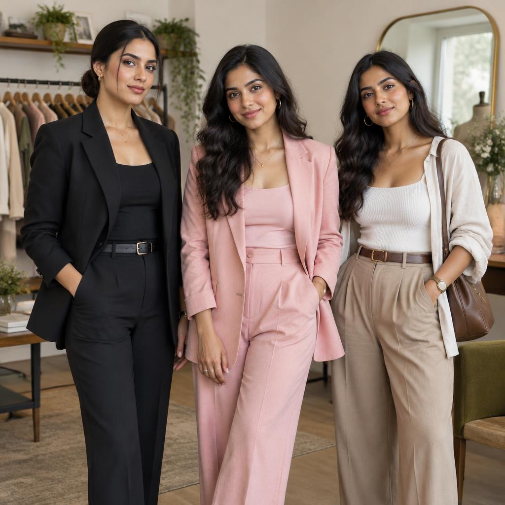 Modern styling-client personas in professional and everyday outfits